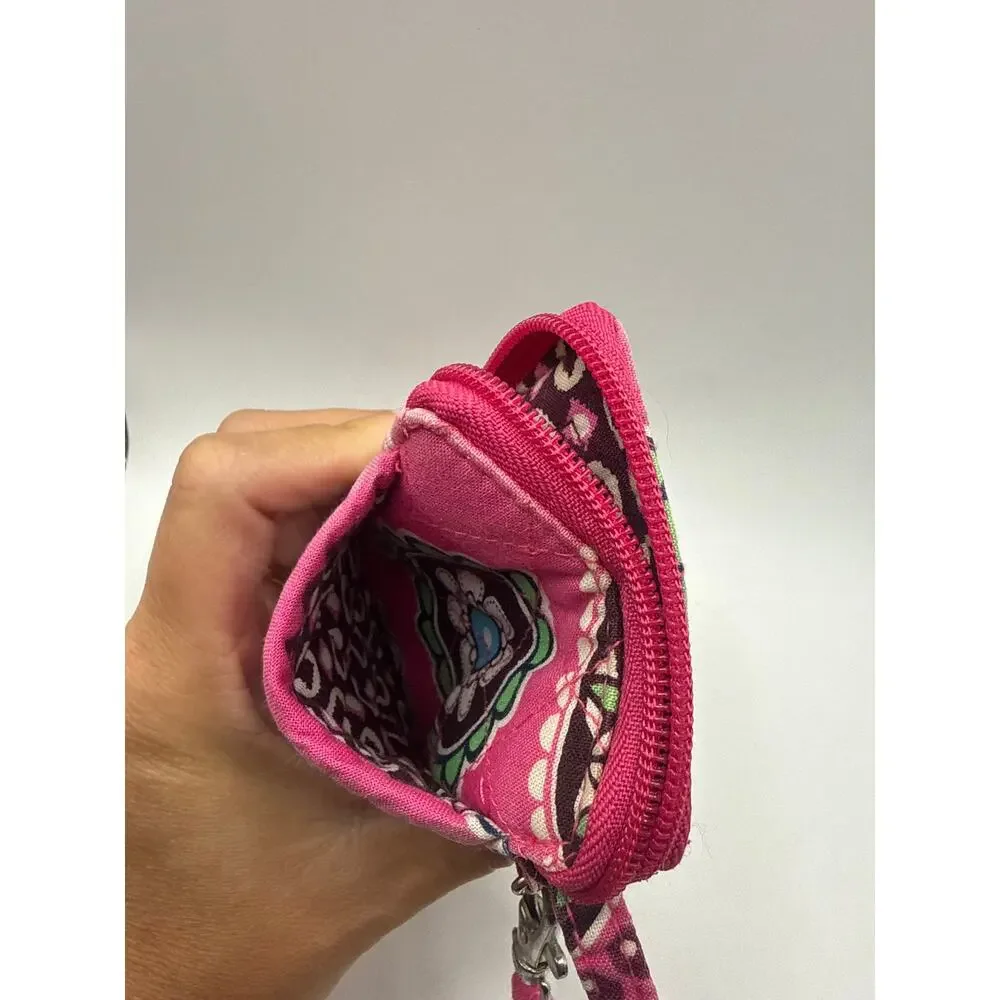 Vera Bradley Cupcakes Pink Zip Around Wristlet Wallet ID Window